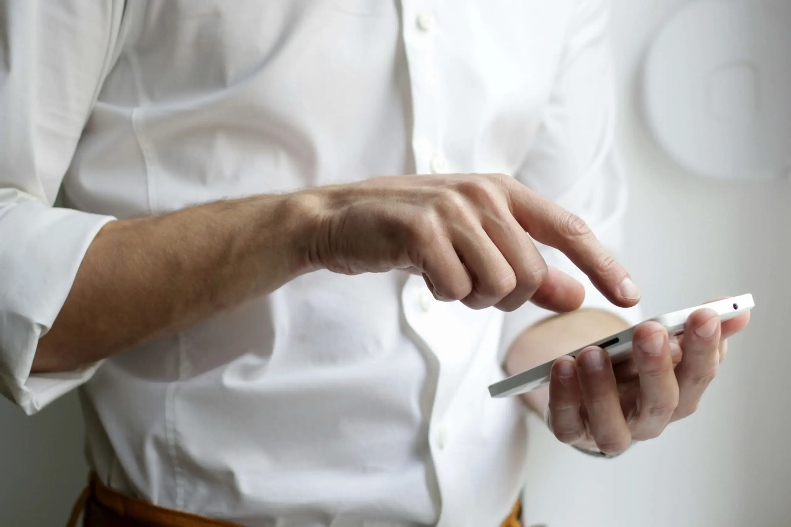 man holding phone