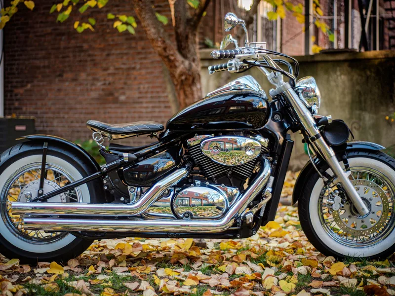 Black and silver chrome cruiser motorcycle